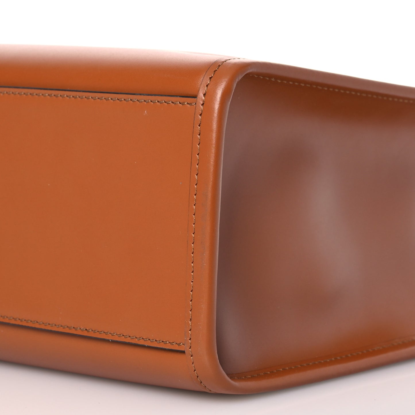 Vitello King Plexiglass Logo Embossed Small Fendi Sunshine Shopper Tote Cuoio