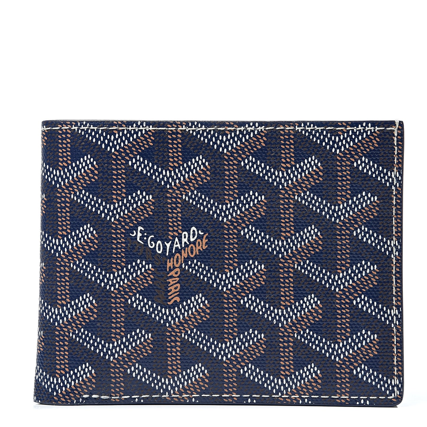 Goyardine Bi-Fold Victoire PM Wallet Navy