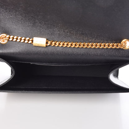 Saint Laurent Grain De Poudre Medium Classic Monogram Kate Satchel Black 5 of 10