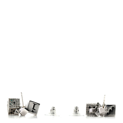 Christian Dior Crystal Star Dice Dangle Earrings Silver 3 of 6