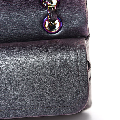 Chanel Iridescent Goatskin Quilted Medium Double Flap Purple 11 of 12