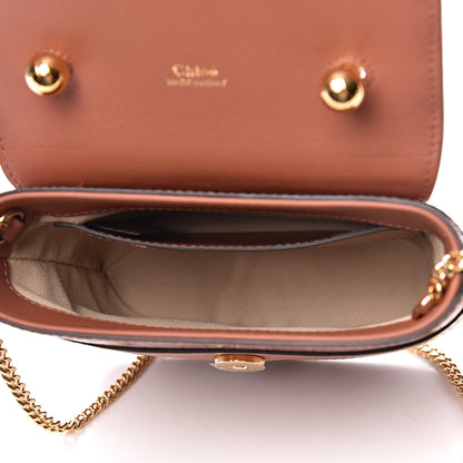 Chloe Calfskin Crocodile Embossed Small Aby Lock Chestnut Brown 7 of 9