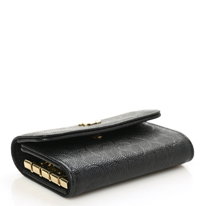 Chanel Caviar Embossed Camellia 4 Key Holder Case Black 4 of 7