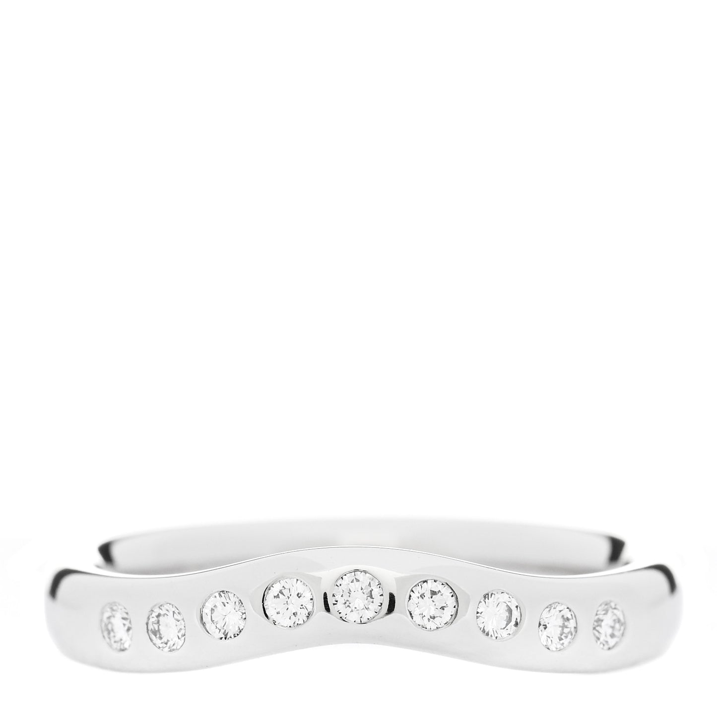 Platinum Diamond Elsa Peretti Curved Wedding Band Ring 49 5