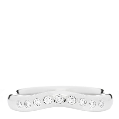 Tiffany Platinum Diamond Elsa Peretti Curved Wedding Band Ring 49 5 1 of 5