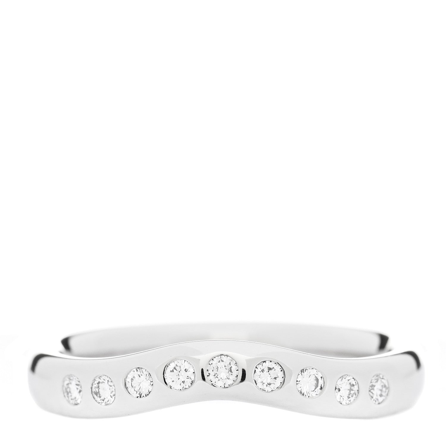 Tiffany Platinum Diamond Elsa Peretti Curved Wedding Band Ring 49 5 1 of 5