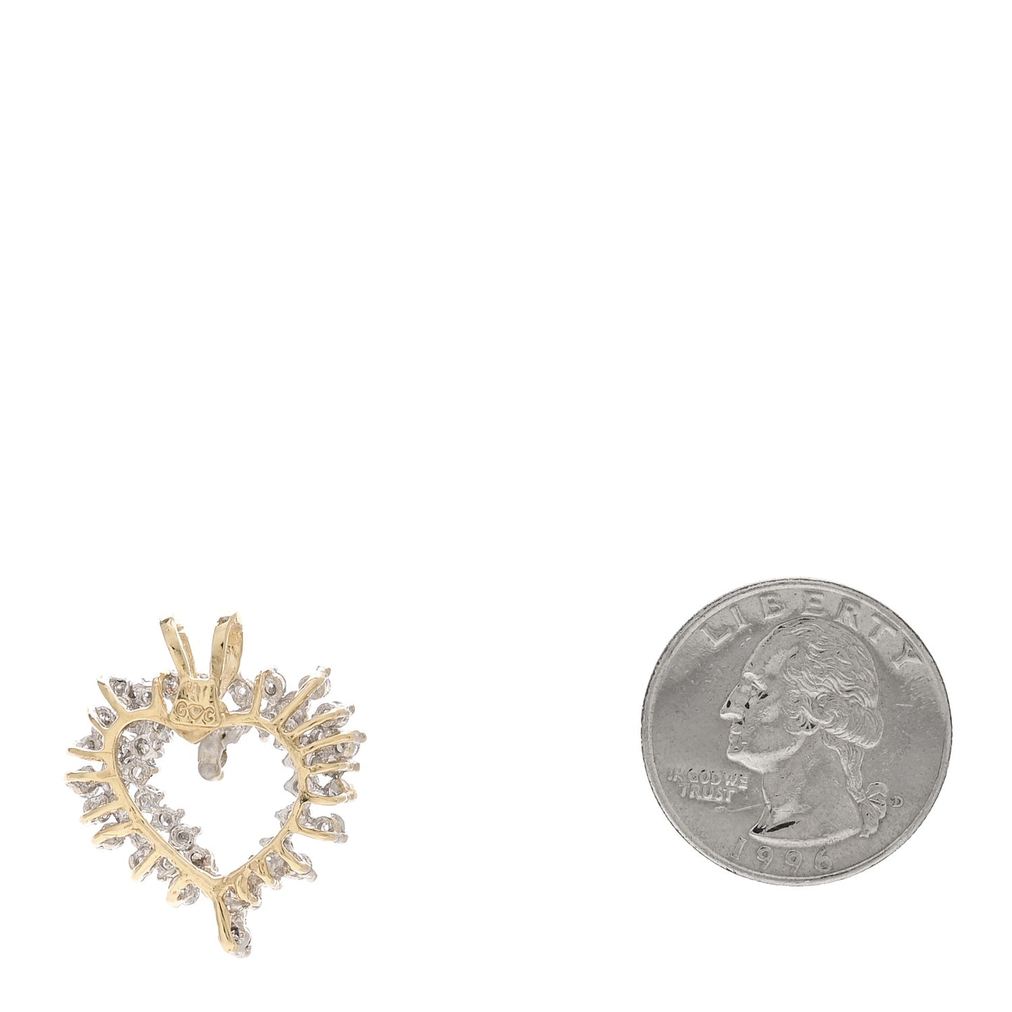 14K Yellow Gold Diamond 1.35ctw Heart Pendant