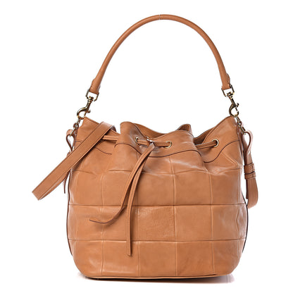 Saint Laurent Calfskin Patchwork Medium Bucket Bag Light Cognac 1 of 16