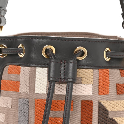 Fendi Kuban Canvas Vitello King F is Fendi FF Embroidered Mini Mon Tresor Bucket Bag Tartufo Ebano Multicolor 8 of 10