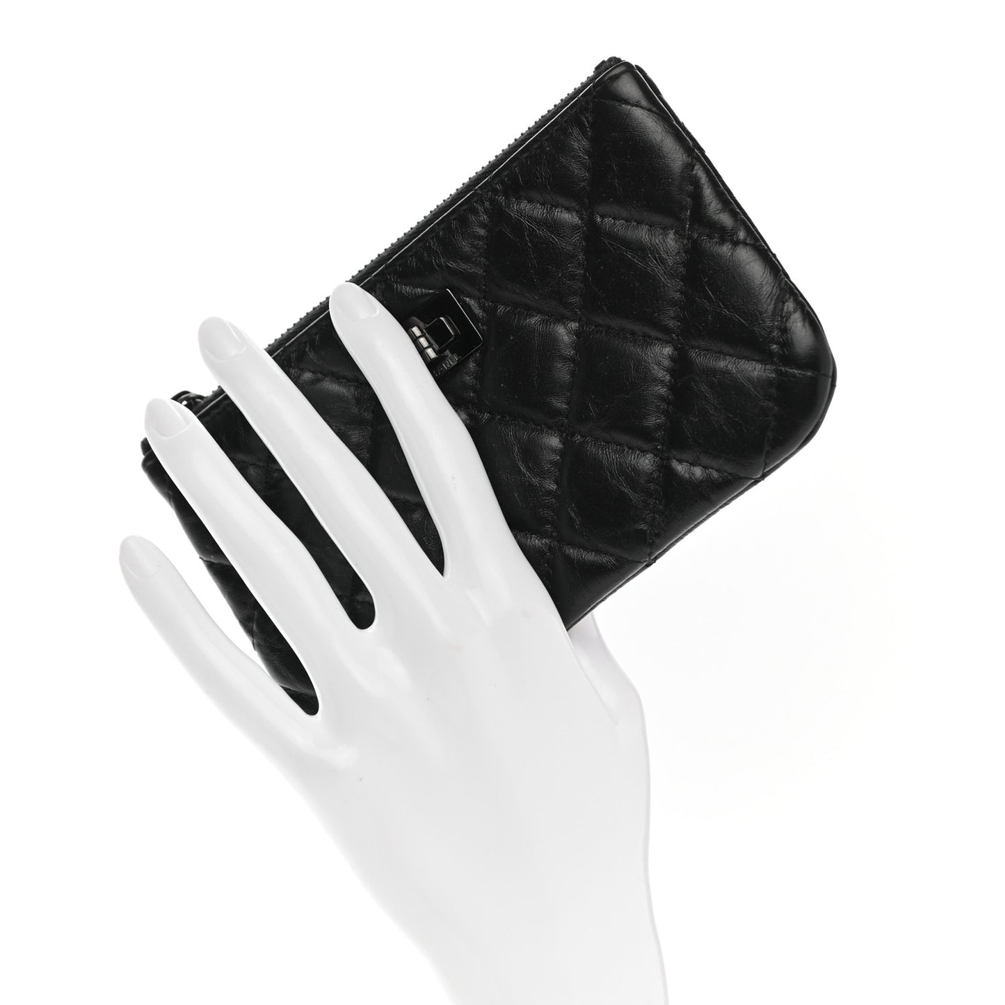 Aged Calfskin Quilted Small Reissue Cosmetic Case So Black