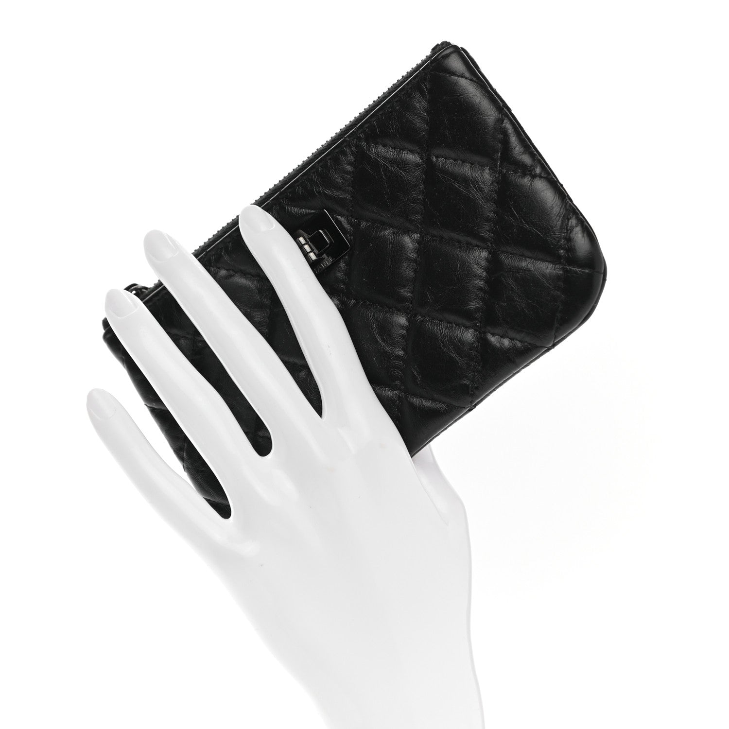 Chanel Aged Calfskin Quilted Small Reissue Cosmetic Case So Black 2 of 7