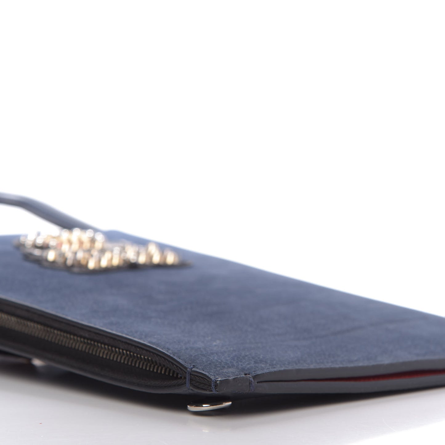 Calfskin Ecusson Clutch Bag Navy