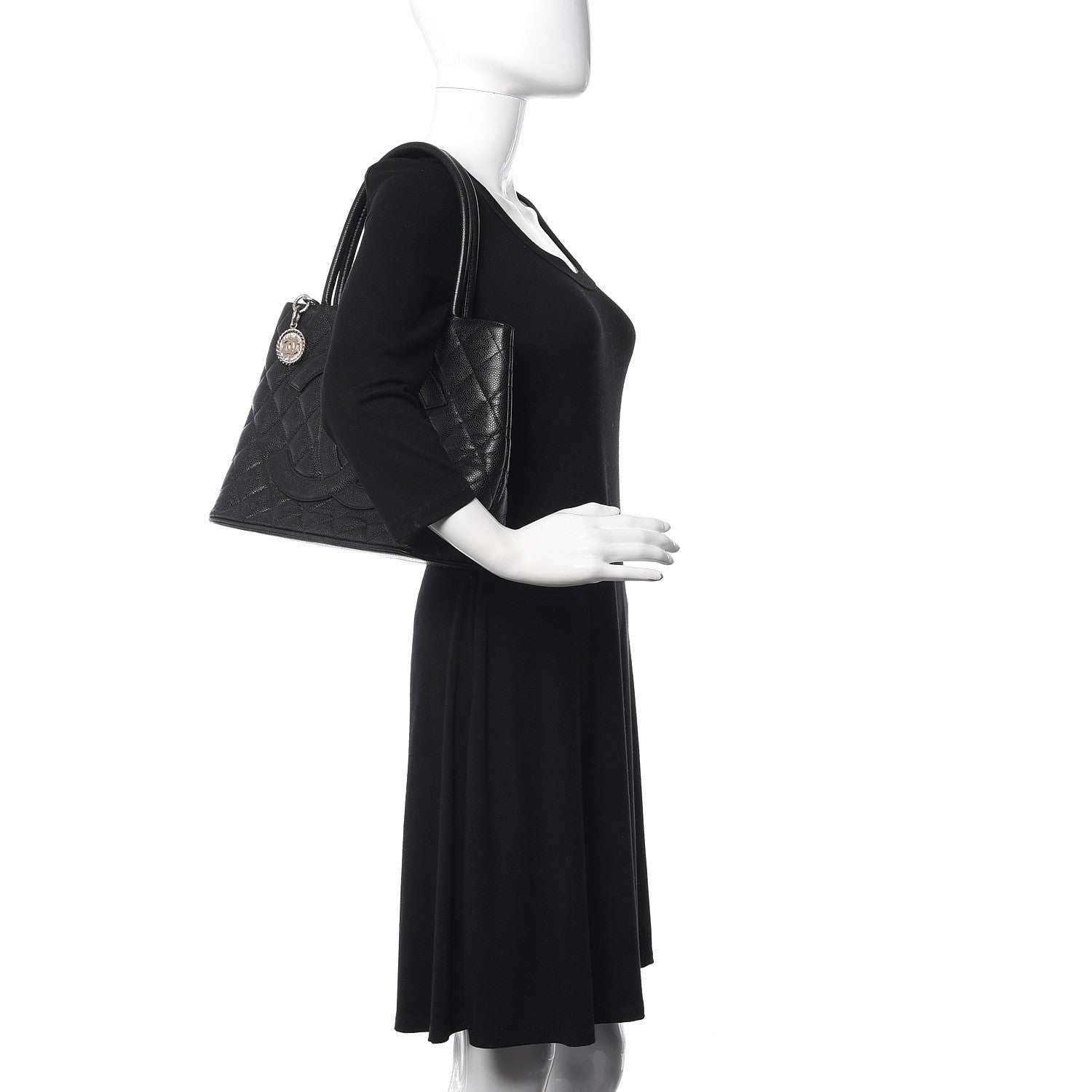 Chanel Caviar Quilted Medallion Tote Black 2 of 10