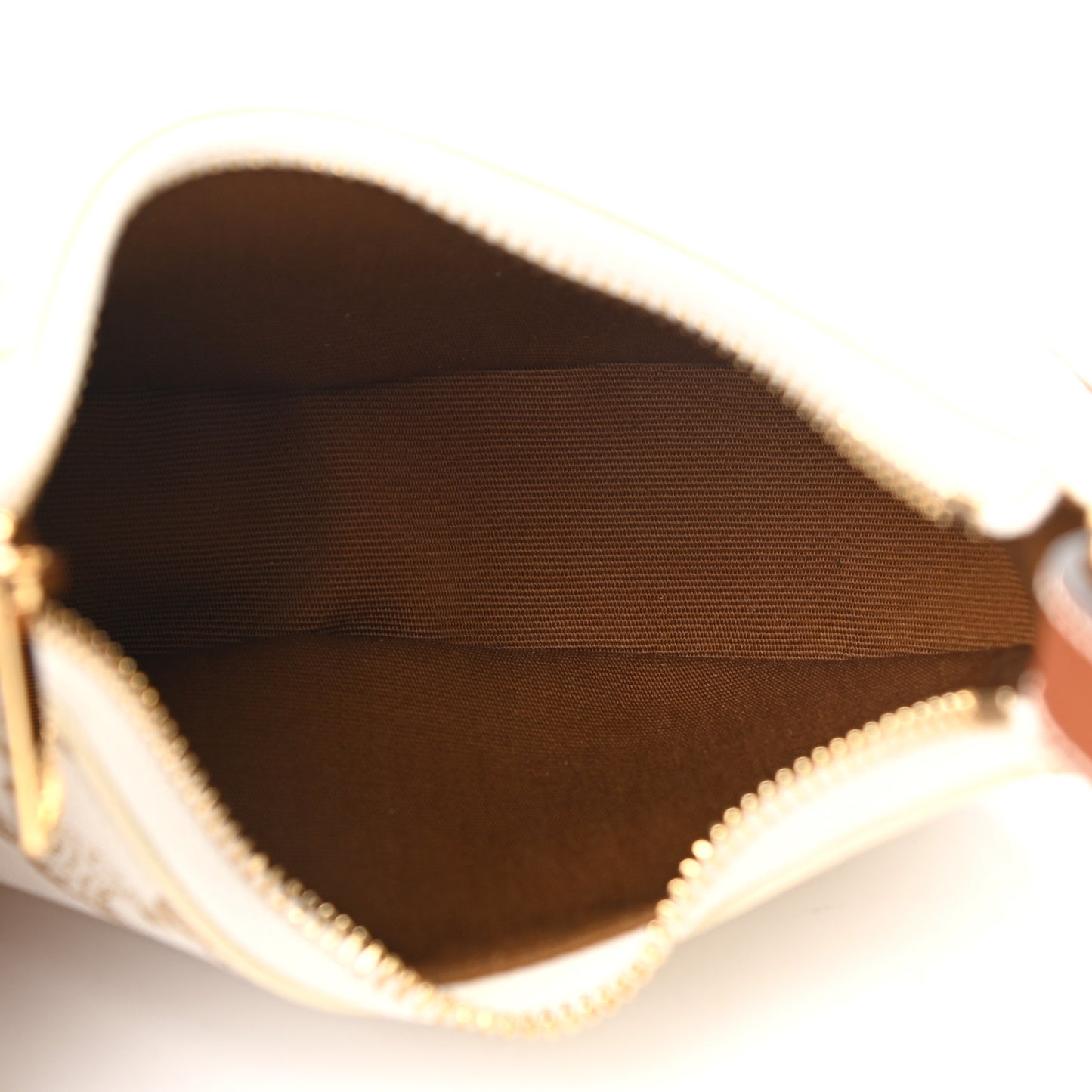 Canvas Calfskin Mini Ava Triomphe Shoulder Bag White
