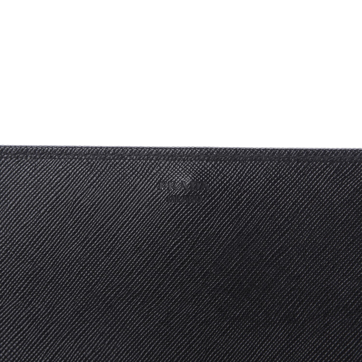 Prada Saffiano Metal Oro Chain Wallet Black 8 of 10