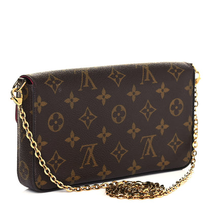 Louis Vuitton Monogram Pochette Felicie Chain Wallet Fuchsia 4 of 14