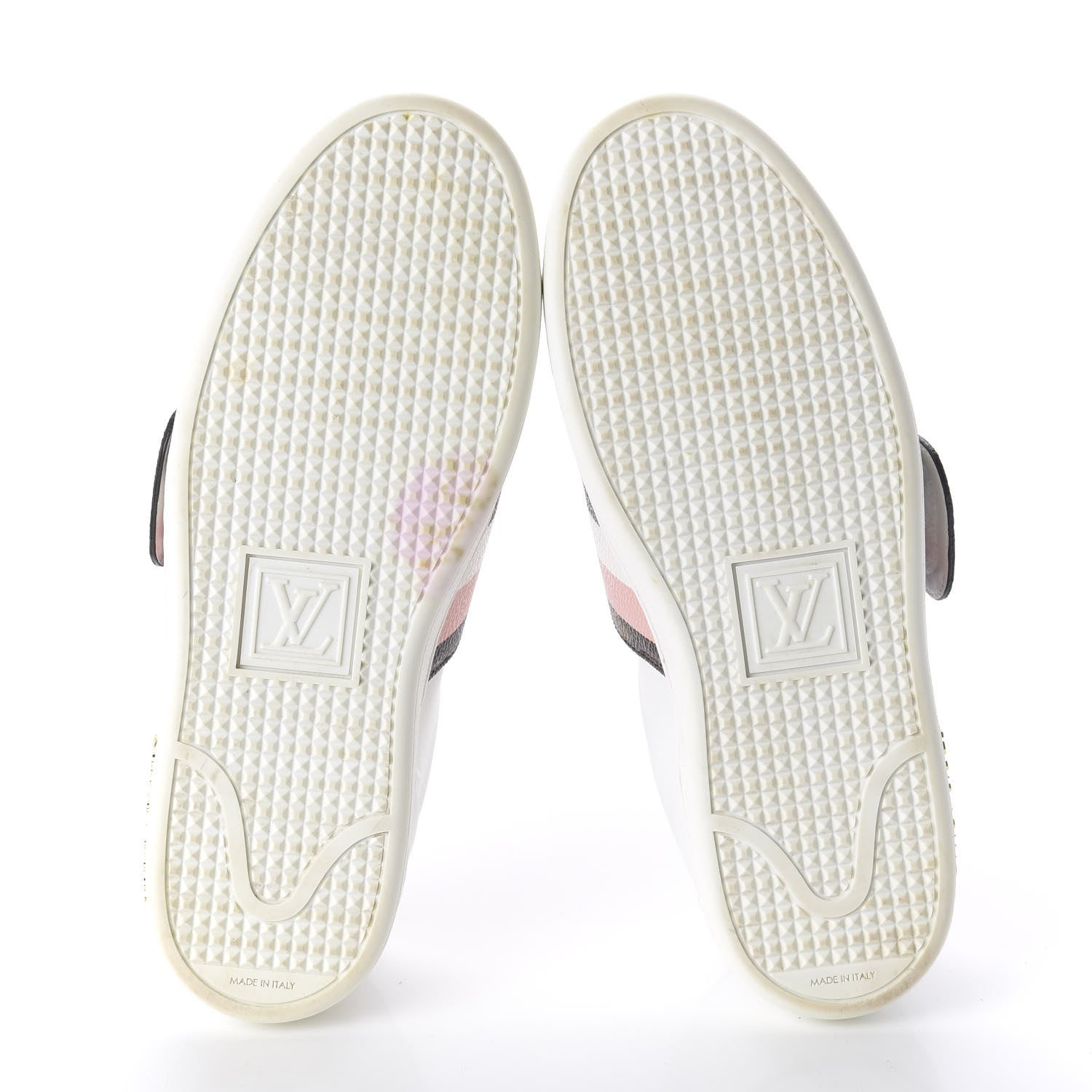 Louis Vuitton Calfskin Monogram Striped Frontrow Sneakers 39 White 5 of 8