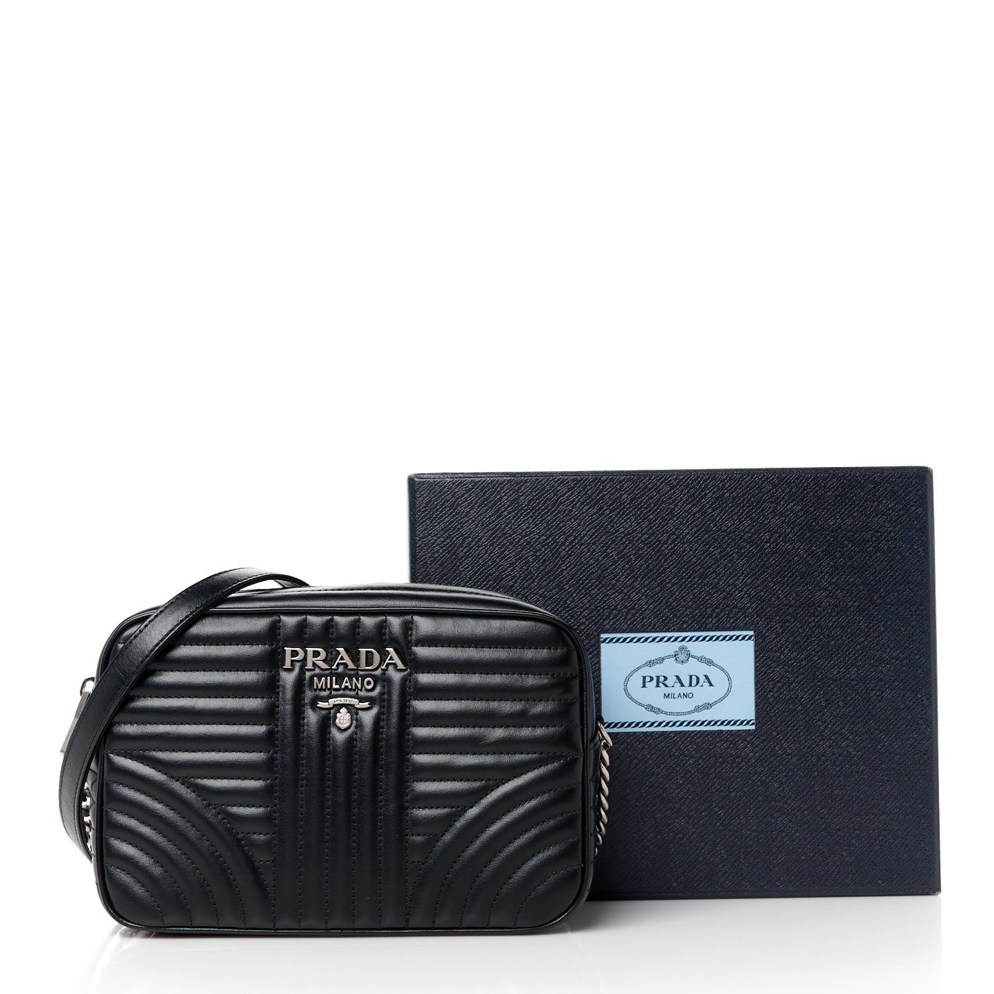 Soft Calfskin Diagramme Camera Bag Black