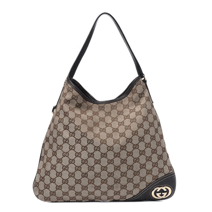 Gucci Monogram Medium New Britt Hobo Dark Brown 1 of 18