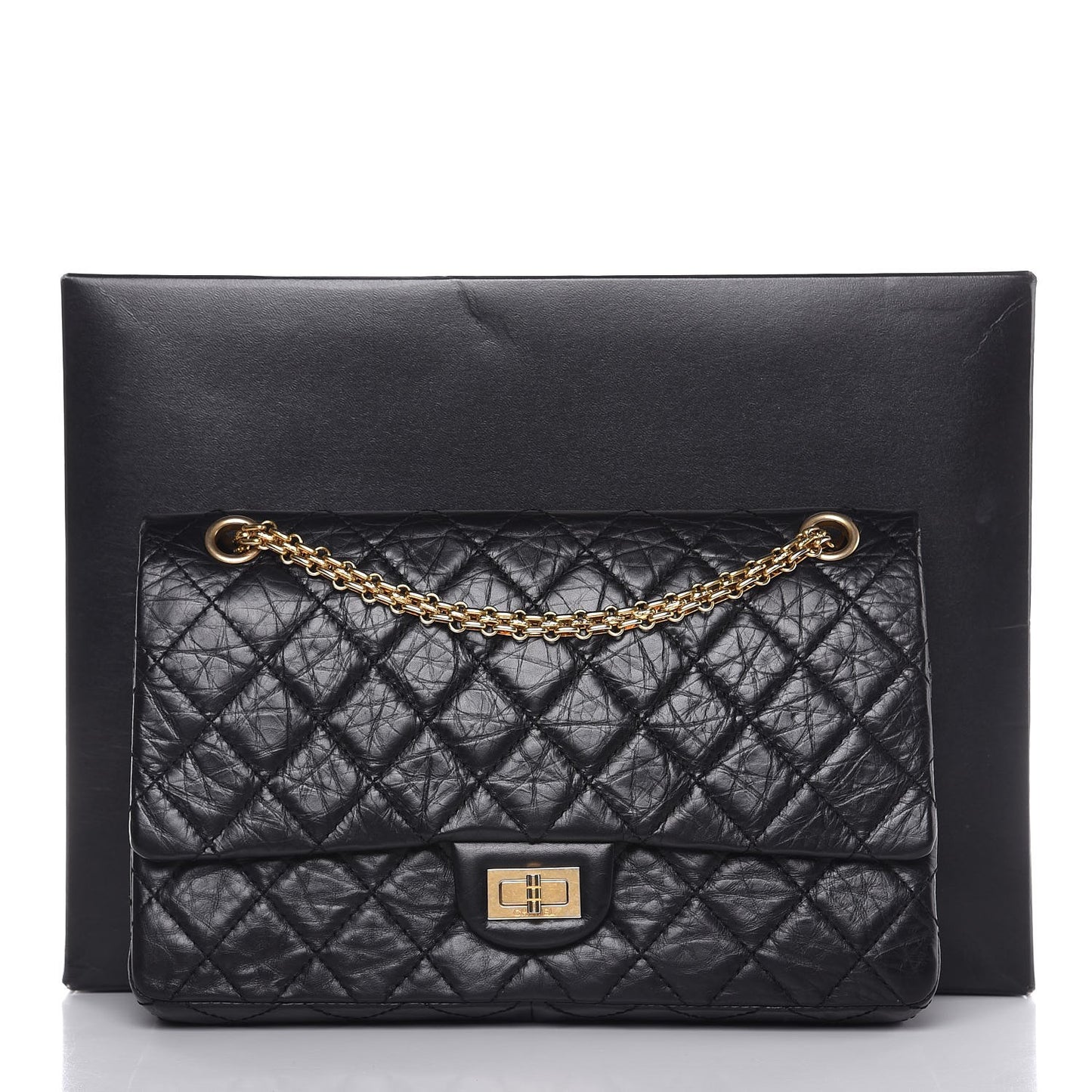 Aged Calfskin Quilted 50th Anniversary 2.55 Reissue 226 Flap Black