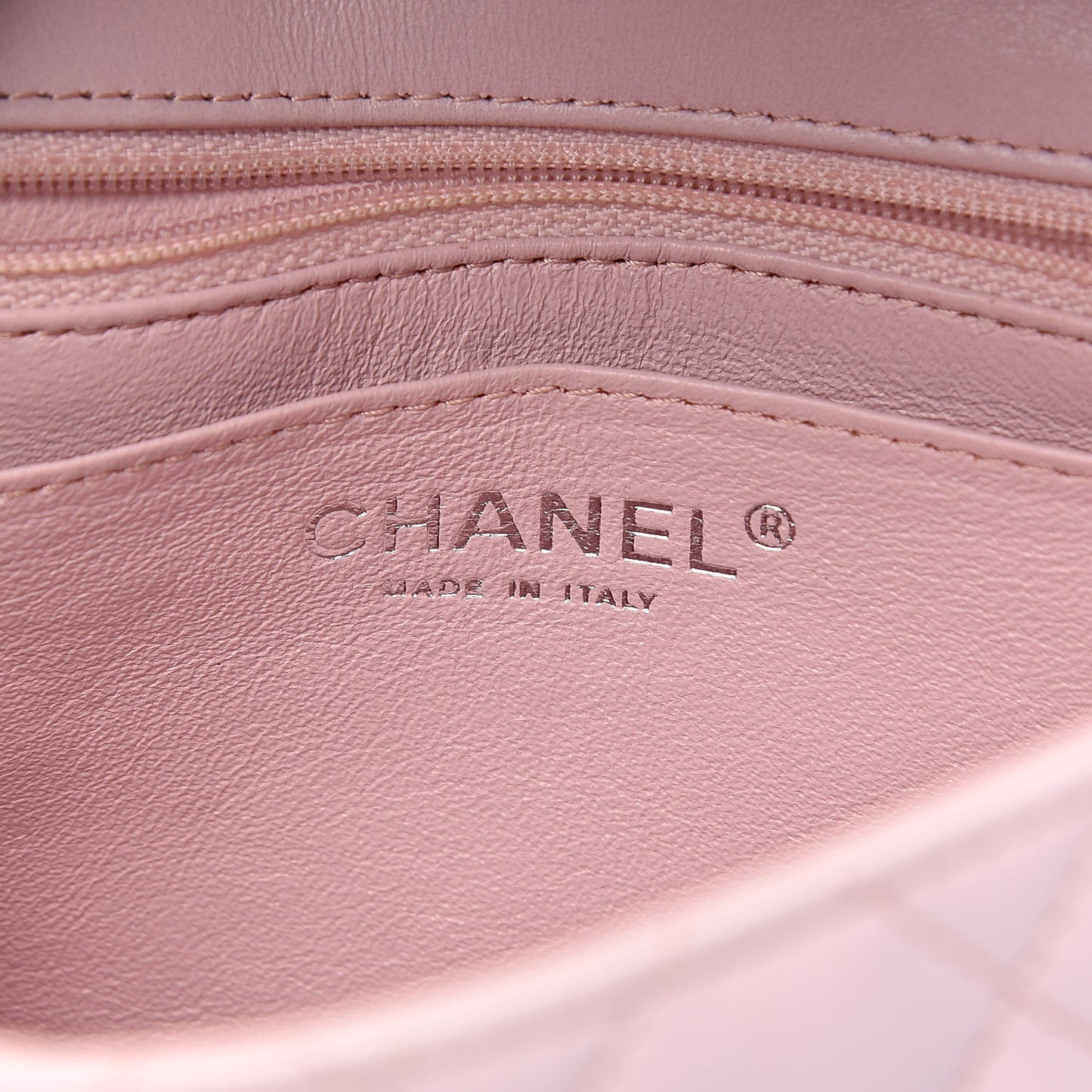 Lambskin Quilted Mini Square Flap Light Pink