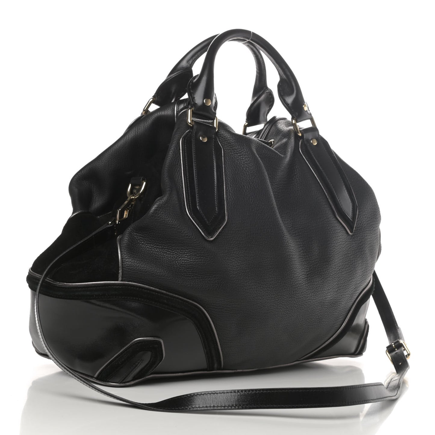 Prorsum Suede Earlsburn Mixed Media Tote Black