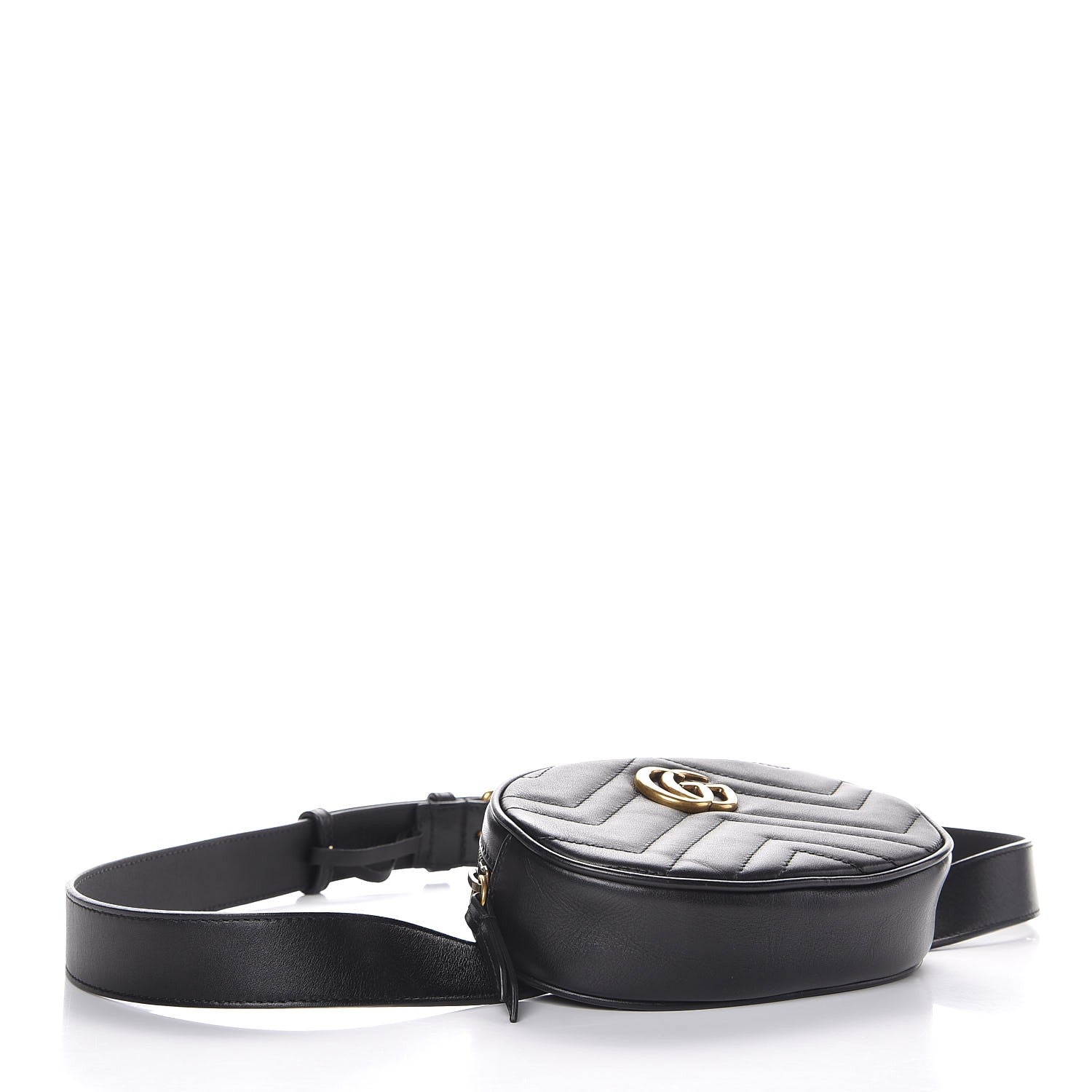 Gucci Calfskin Matelasse GG Marmont Belt Bag 95 38 Black 4 of 8