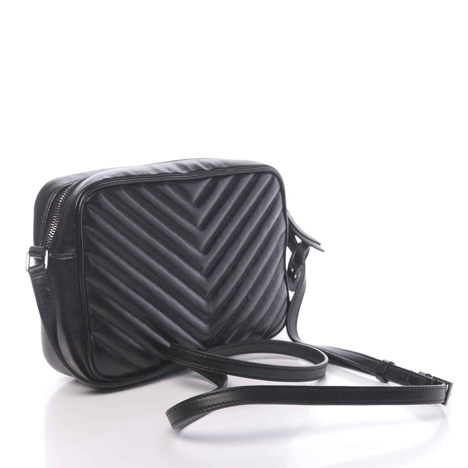 Saint Laurent Calfskin Matelasse Monogram Lou Camera Bag Black 3 of 15