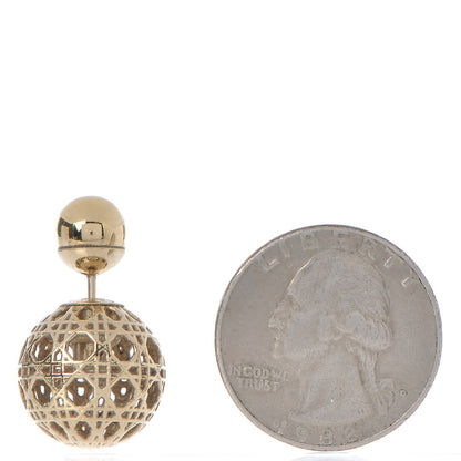 Christian Dior Cannage Mise En Dior Tribal Earrings Gold 2 of 4