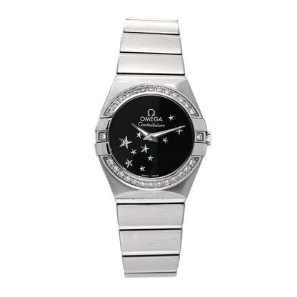 Omega Stainless Steel Diamond Bezel 24mm Constellation Quartz Watch Black 123.15.24.60.01.001 1 of 4