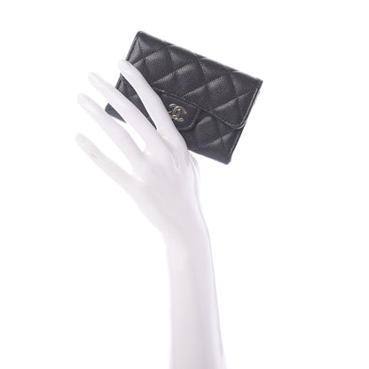 Chanel Caviar Quilted Flap Card Holder Wallet Navy Blue 2 of 12