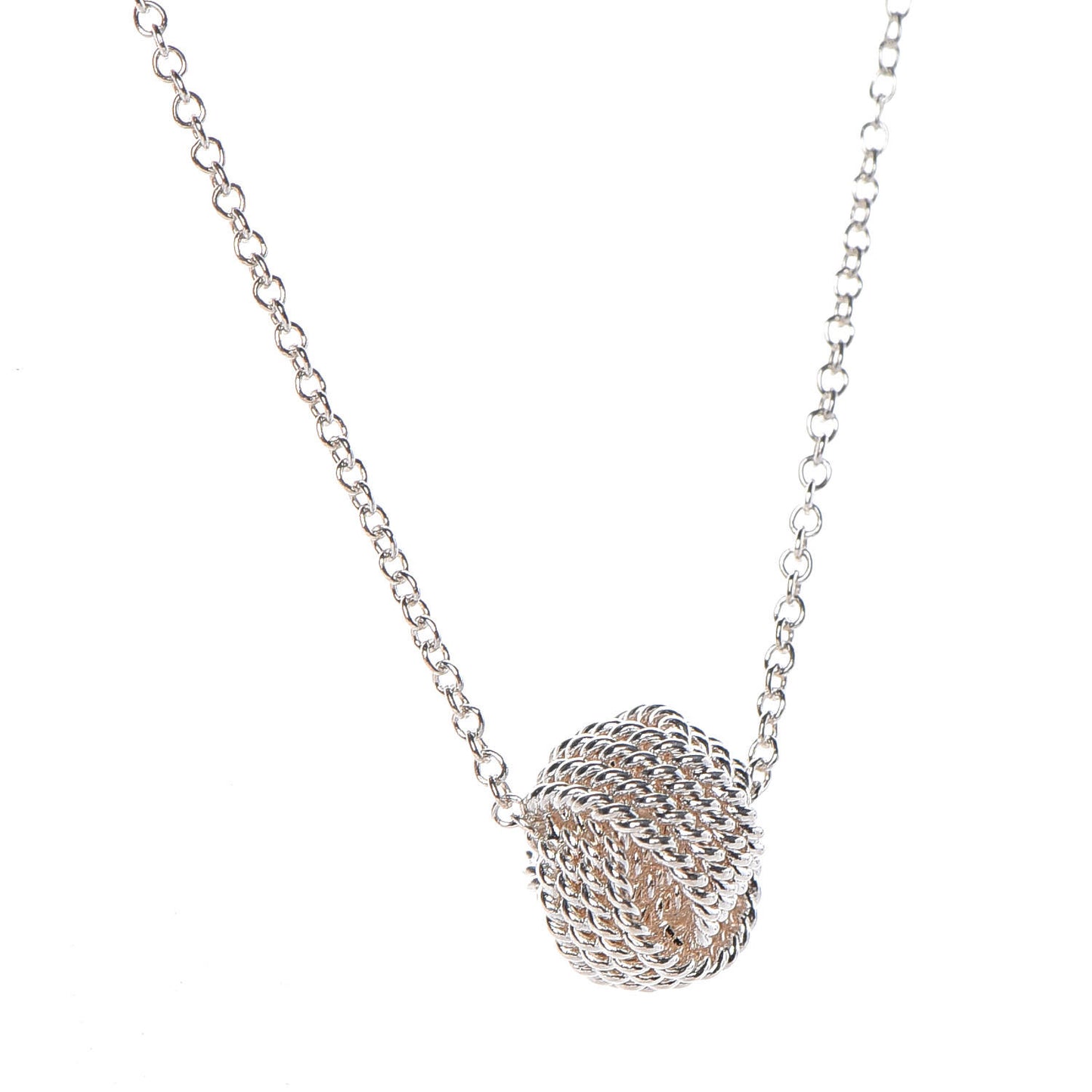 Sterling Silver Twist Knot Pendant Necklace