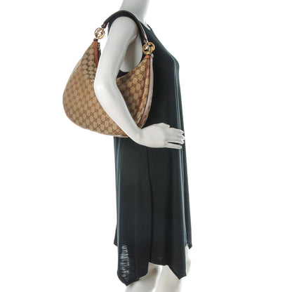 Gucci Monogram Medium GG Twins Hobo Tan 2 of 7
