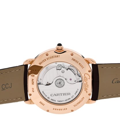 Cartier 18K Pink Gold Alligator 40mm Ronde Louis Automatic Watch Brown 4 of 5