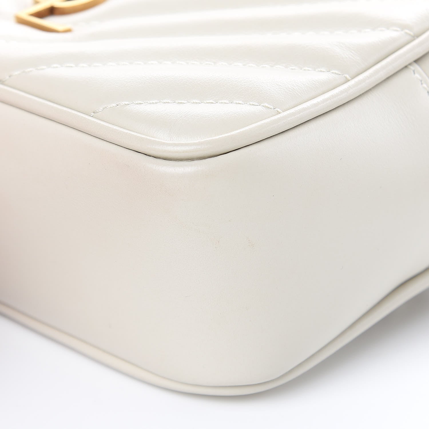 Saint Laurent Calfskin Matelasse Monogram Lou Belt Bag Ivory 9 of 9