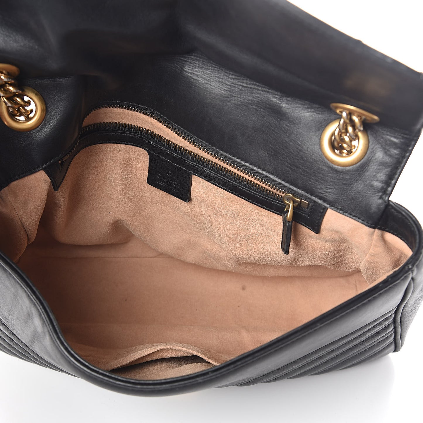 Calfskin Matelasse Medium GG Marmont Shoulder Bag Black