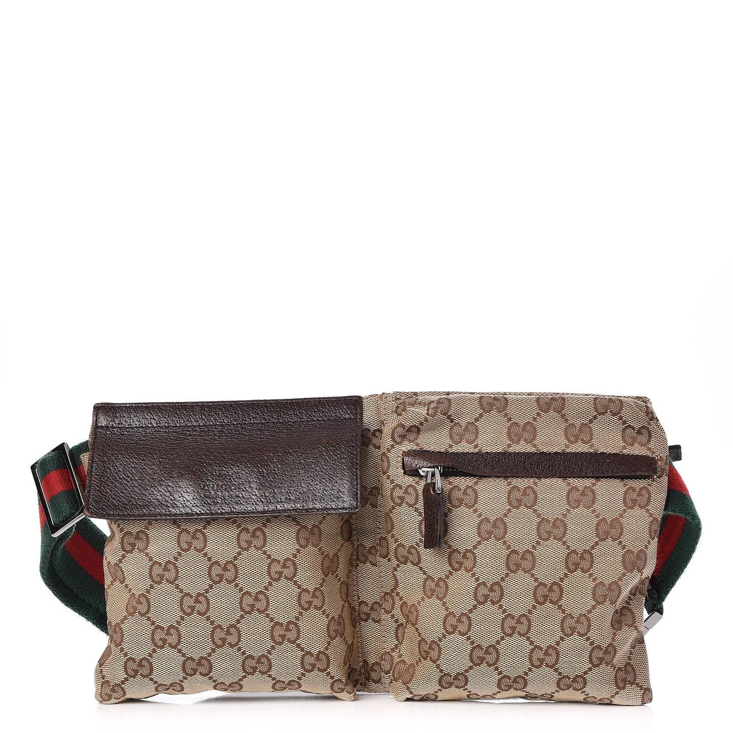 Monogram Web Belt Bag Dark Brown