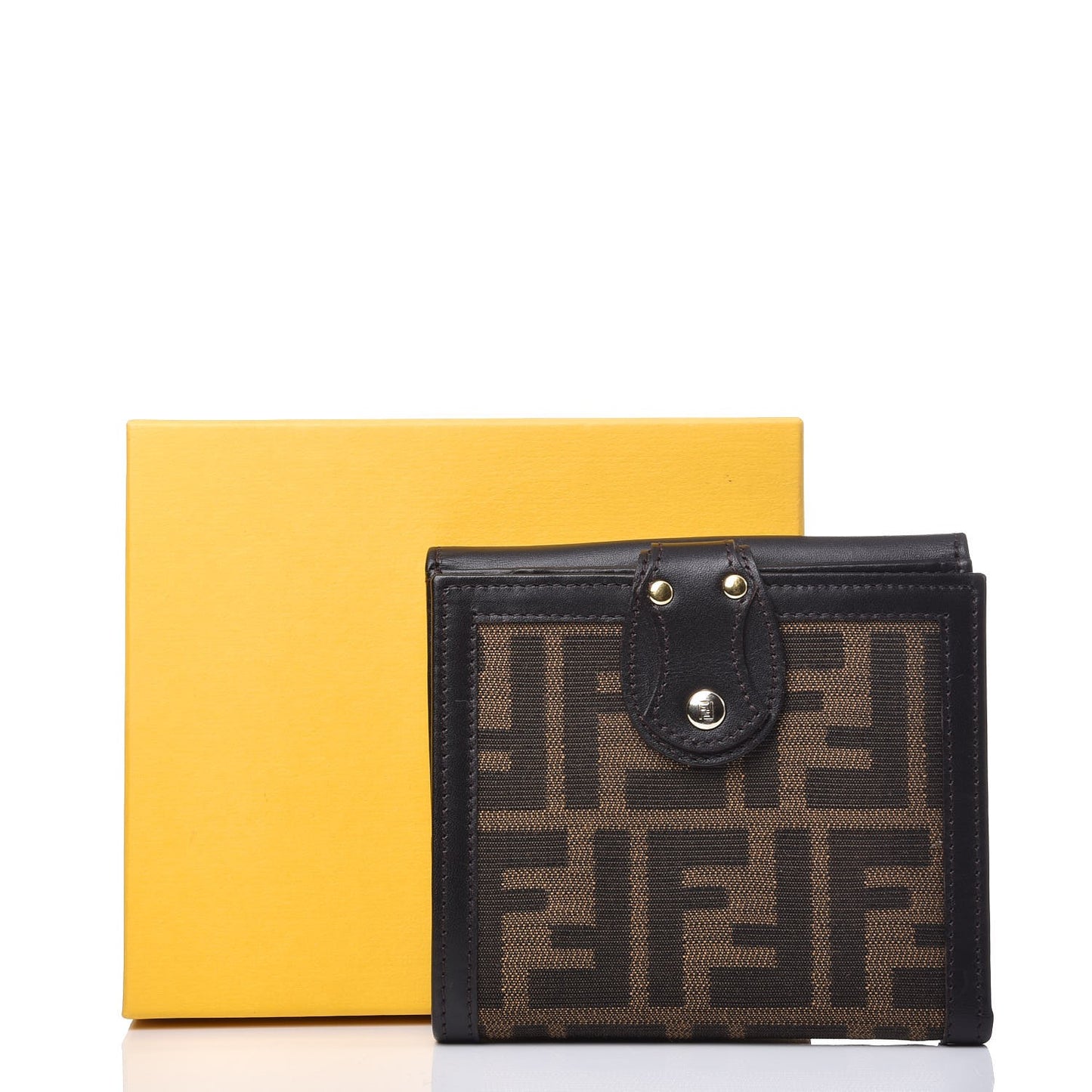 Zucca Cuoio Lucido Compact Wallet Tobacco Moro
