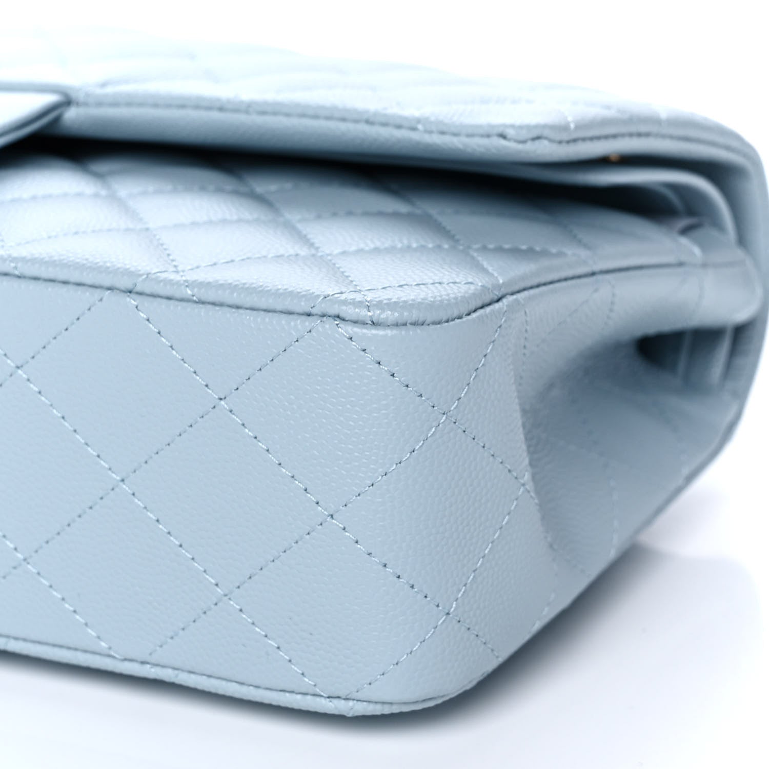 Chanel Caviar Quilted Medium Double Flap Light Blue 9 of 10