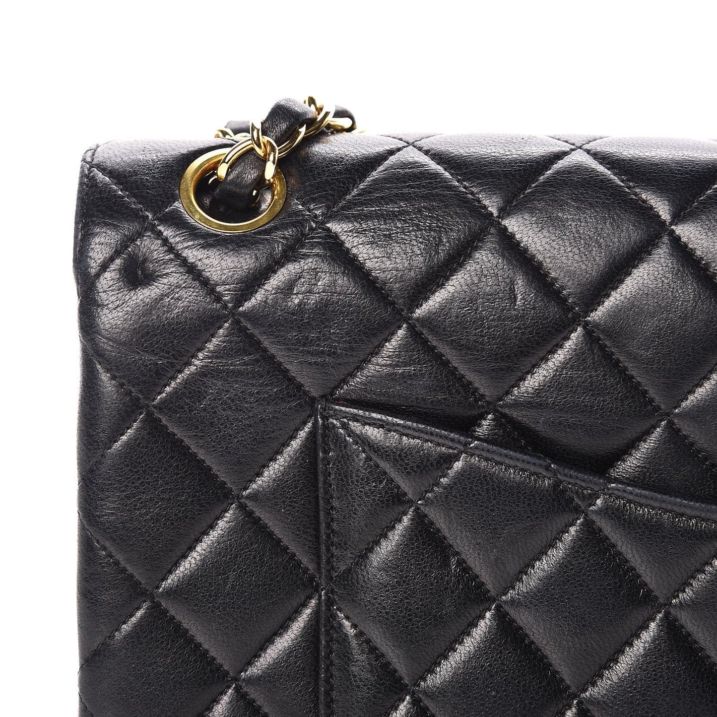 Lambskin Quilted Medium Double Flap Black