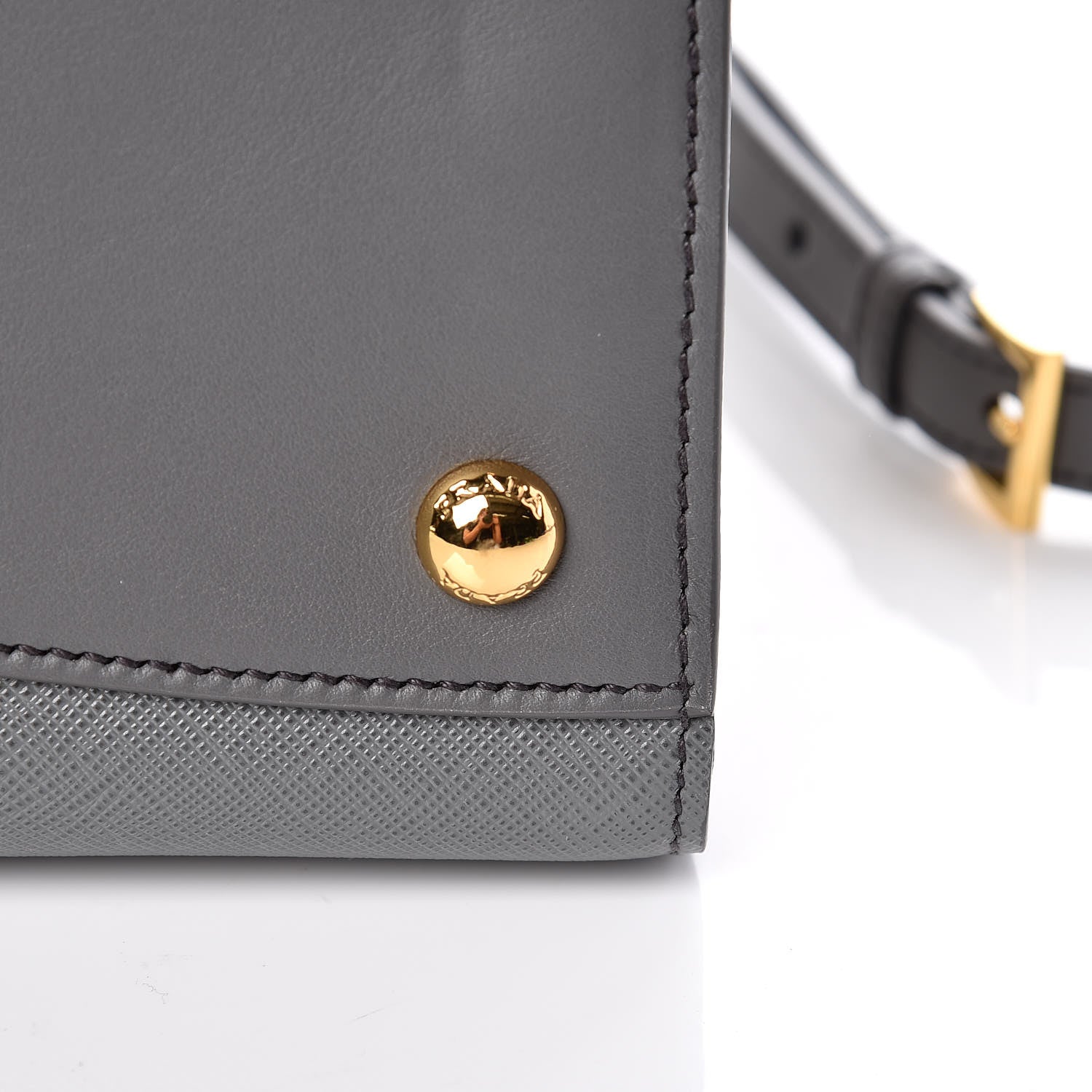 Prada Saffiano City Calfskin Small Bibliotheque Top Handle Mercurio Talco 13 of 13