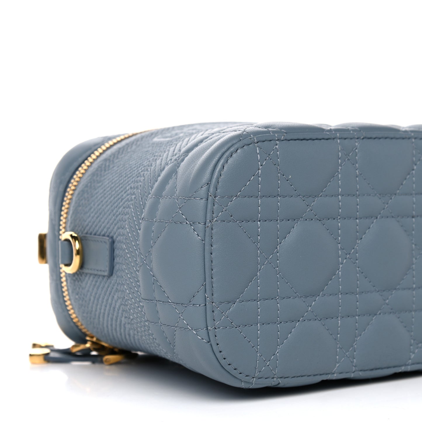 Lambskin Cannage Small Diortravel Vanity Case Cloud Blue