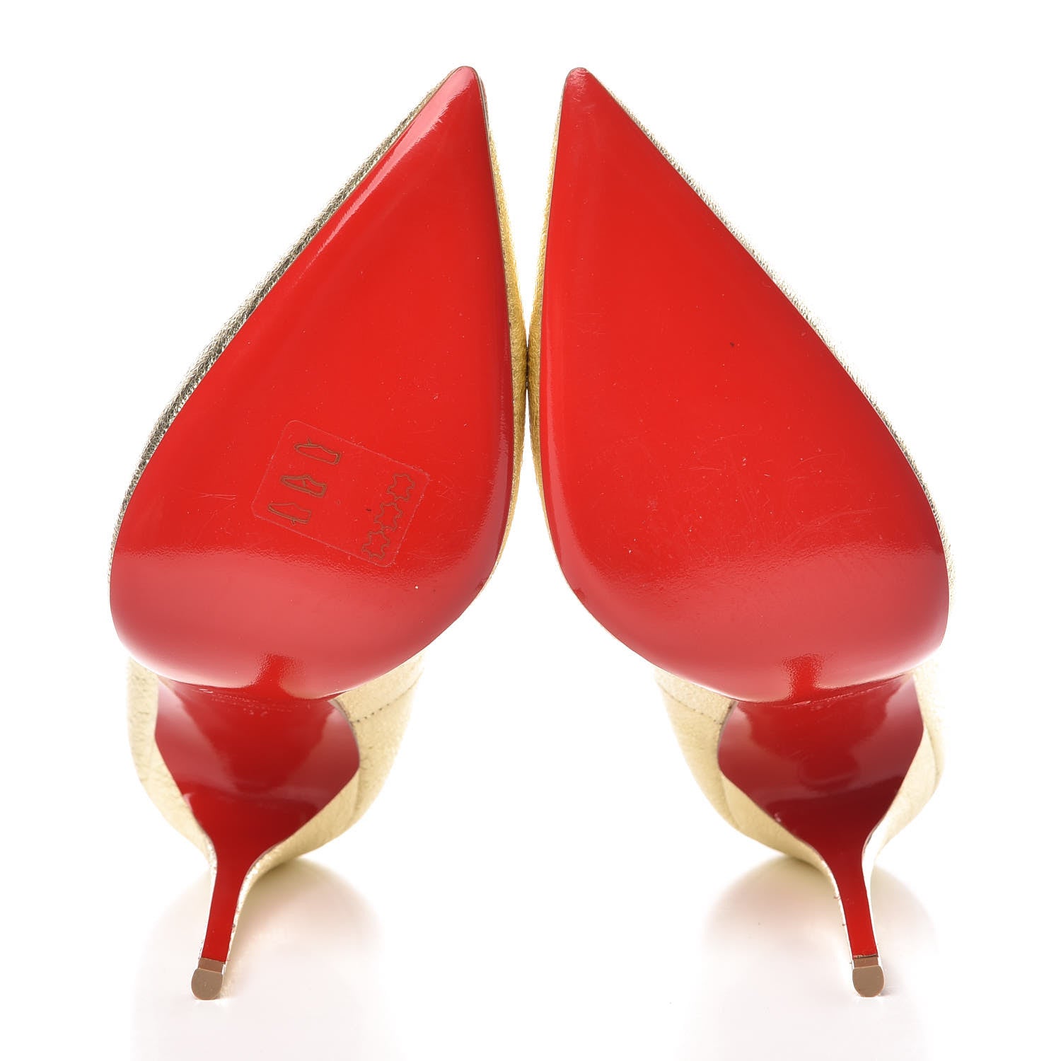 Christian Louboutin Nappa Pepite So Kate 120 Pumps 37 Gold 5 of 9