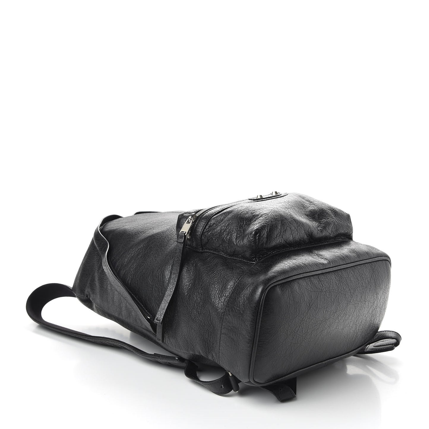 Agneau Classic Silver Hardware Backpack Black