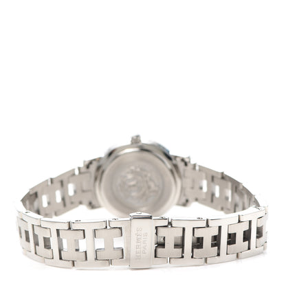 Hermes Stainless Steel Diamond Mother of Pearl 24mm Clipper Quartz Watch 3 of 6