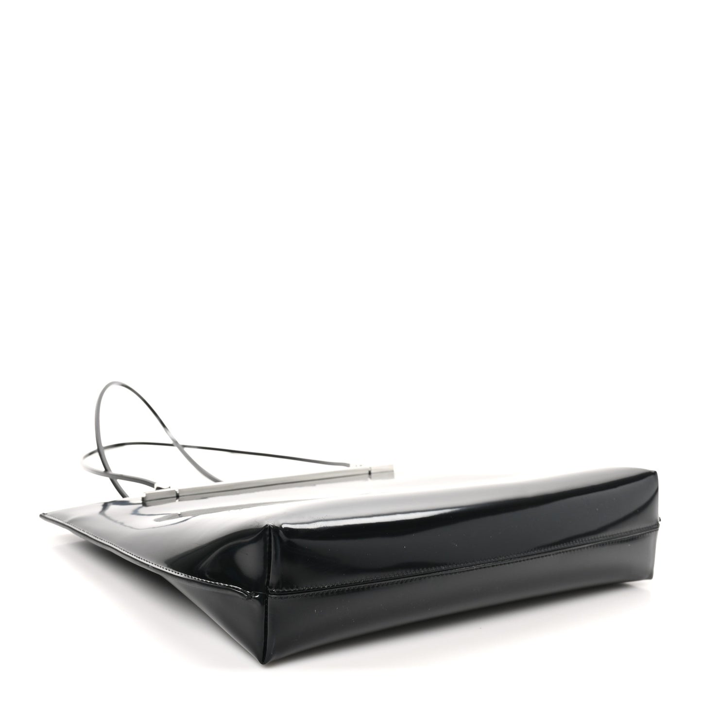 Patent Calfskin Suzanne Shopping Tote Black