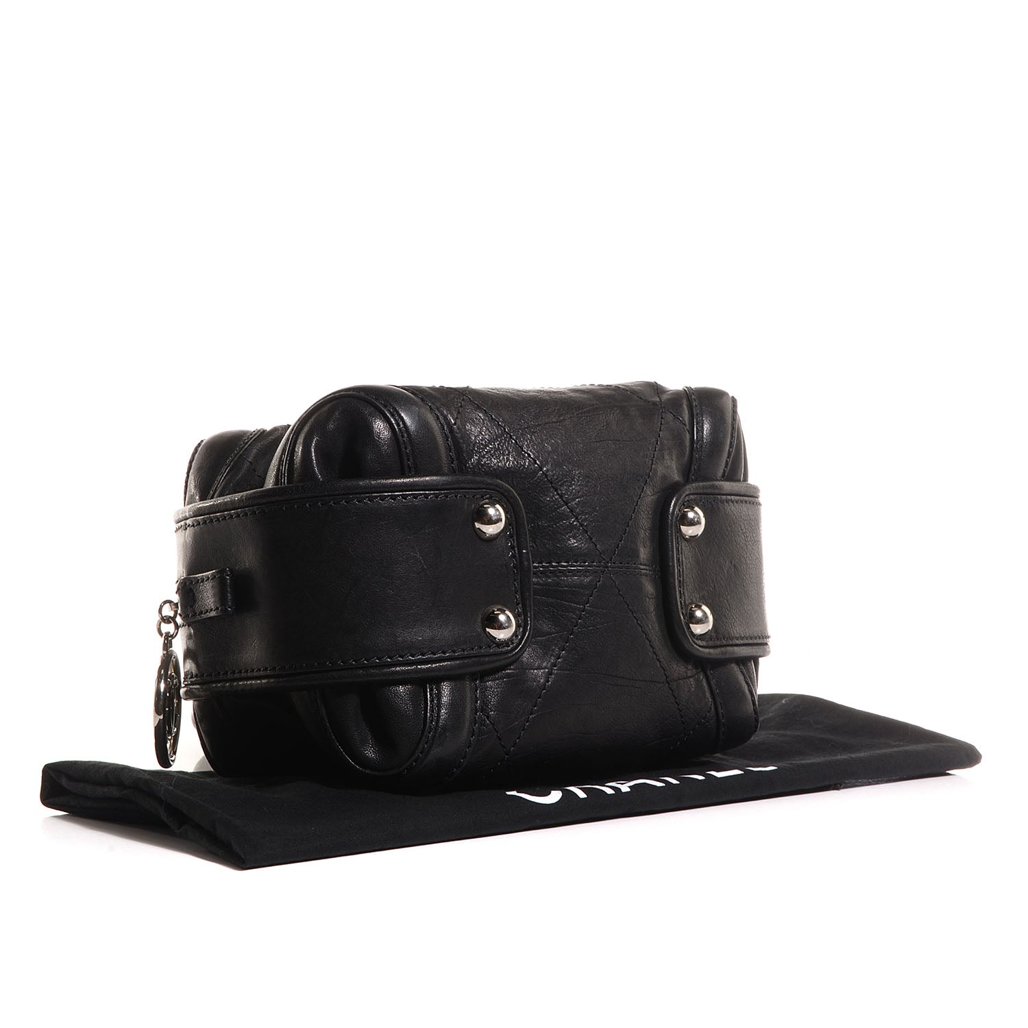 Chanel Calfskin Round Bowling Bag Black 4 of 7