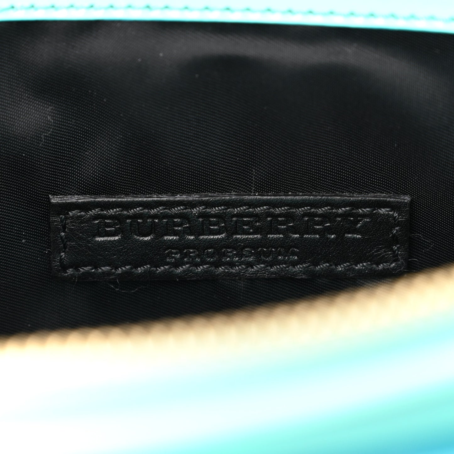 Patent Bridle Calfskin Parmoor Clutch Bag Turquoise