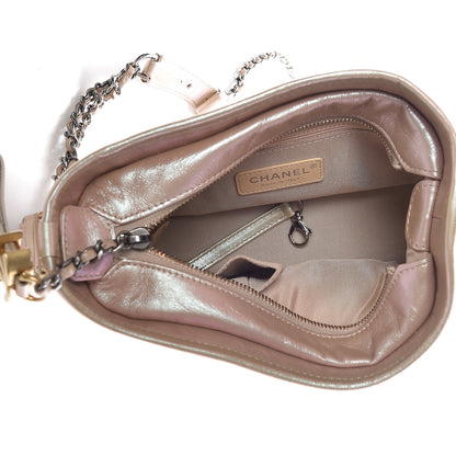 Chanel Iridescent Aged Calfskin Quilted Small Gabrielle Hobo Light Pink 7 of 12