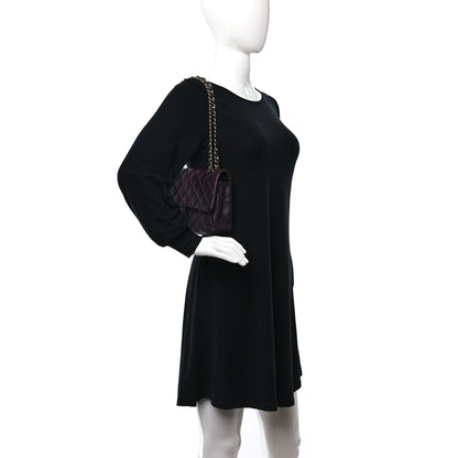 Chanel Lambskin Quilted Medium Double Flap Dark Purple 2 of 9